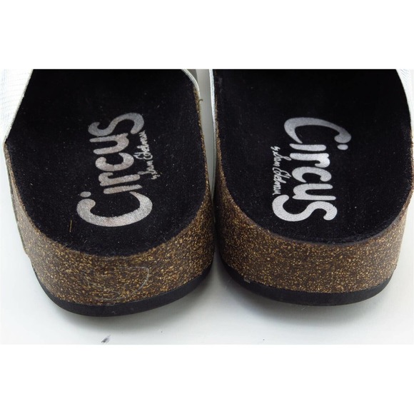 Circus Sam Edelman Sz 6 M Silver Slide Synthetic Women‎ Sandals Allison - Picture 5 of 7